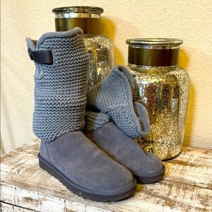 UGG Cozy Gray Knit Boots